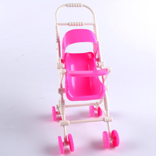 Pink Baby Stroller for Doll Toy Infant Kids Carriage Stroller Trolley Nursery Toy for Baby Girl's Dolls Furniture Girls Gifts