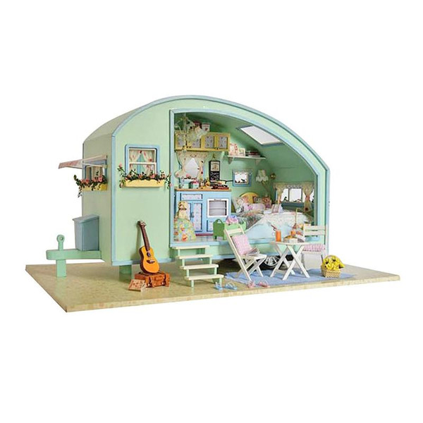 CUTEROOM Doll House Furniture DIY 3D Wooden Miniature Time Travel Kids Toys