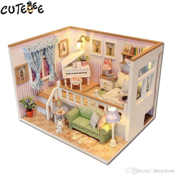 CUTEBEE Doll House Miniature DIY Dollhouse With Furnitures Wooden House Stars Sky Toys For Children Birthday Gift M026