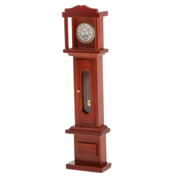 1:12 Dollhouse Living Room Vintage Wooden Grandfather Clock