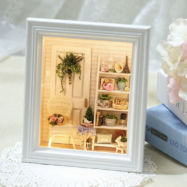 Diy Doll House Creative Photo Frame Wall Wooden Dollhouses Furniture Miniature Dollhouse 3D PuzzlesToys Birthday Gifts