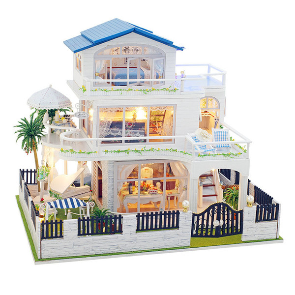 Sylvanian Families House Wooden Toy Miniature Impression Vancouver DIY House Villa Kids Toys Kids Gifts Juguetes Brinquedos