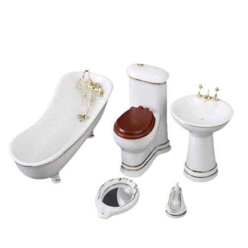 ABWE 1/12 Children Doll House Bathroom Furniture Set Bath