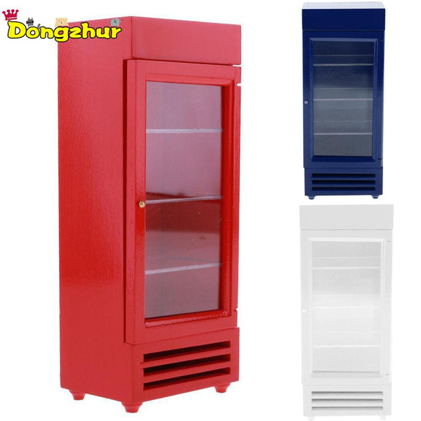 Kitchen Wooden Refrigerator Furniture Dolls House Mini Decor 1/12 Scale Accessories White Red Blue WWP4171