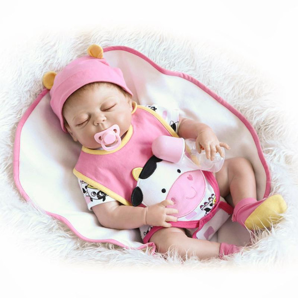 48cm sleeping Baby Reborn Dolls Black girl doll Full Silicone Body Bebe Reborn Baby Dolls children gifts kids toys play house toys