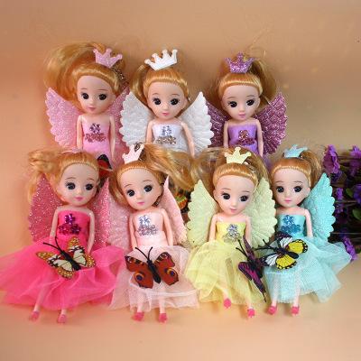 18cm Moveable Joint Princess Doll Wedding Dress Design with Key Ring Kid Girls Toy Gift Sent By Random