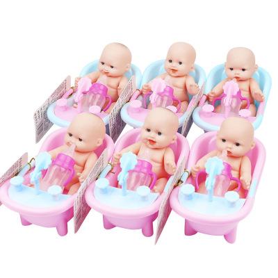 6Pcs/Set Lovely Baby Dolls Plastic Soft Rubber Baby in Transparent Ball Kids Birthday Christmas Gift