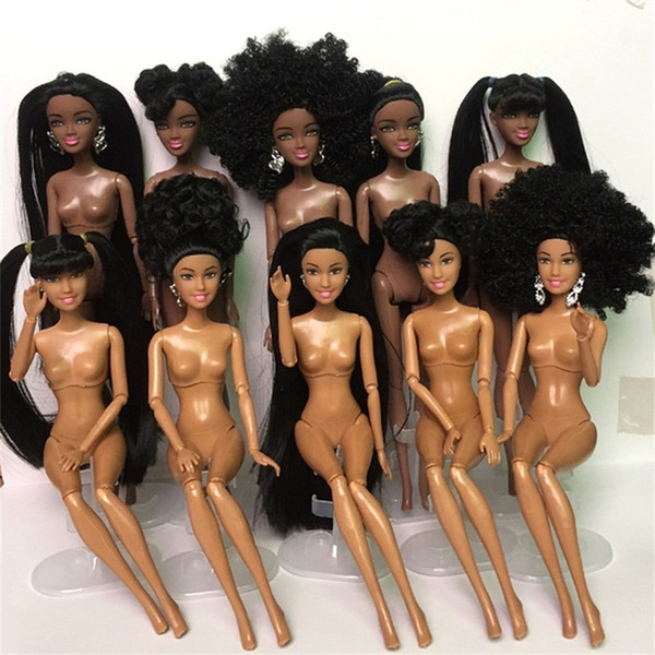 Free Ship For Accessories Body American Doll 12 Joints African Black Baby Girl Gift Pretend Toy