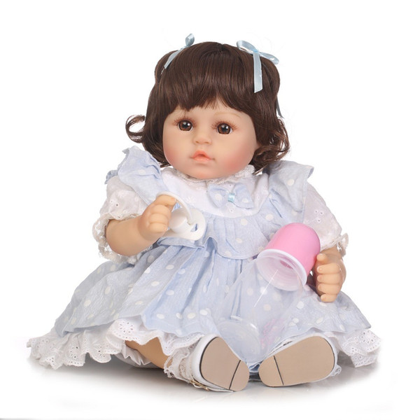 47cm Reborn Dolls Soft Silicone Vinyl Baby Dolls Bebe Princess Reborn Bonecas Nice Clothing Girafa Plush Doll Gift Kids Toys