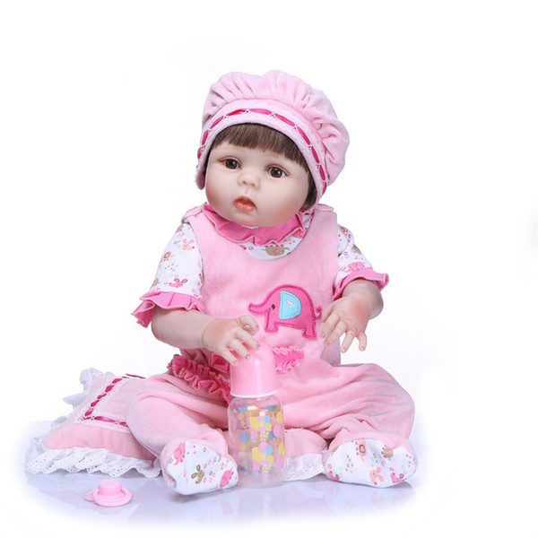 Full Silicone Reborn Baby Doll Kids Playmate Gift For Girls 23Inch Vinyl Baby Alive Soft Toys For Bebe Reborn Brinquedo