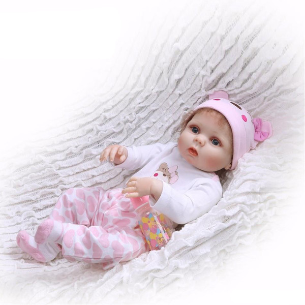 55cm Soft Silicone Reborn Baby Doll Toy Lifelike For Girl Full Vinyl Body Newborn Girls Doll Birthday Gifts Xmas Gifts