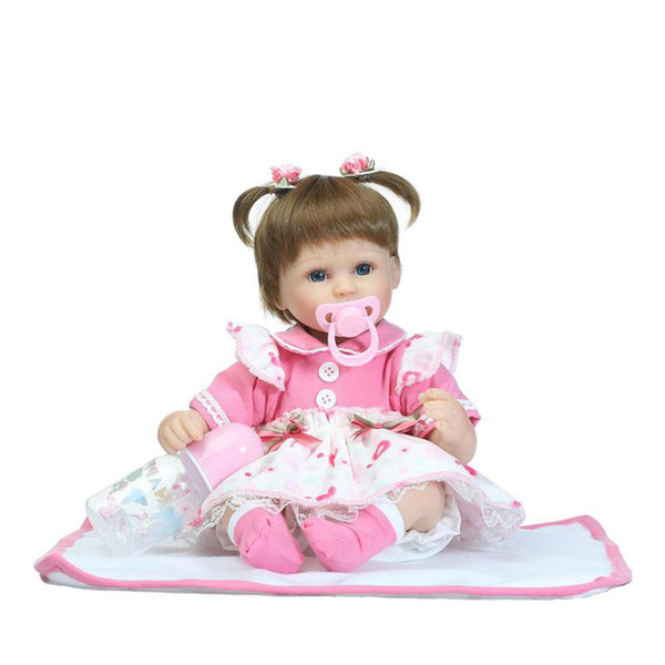 40cm New Silicone Reborn Baby Doll Toy Girls Brinquedos Birthday Gift For Kid Vinyl Newborn Babies Dolls Lifelike