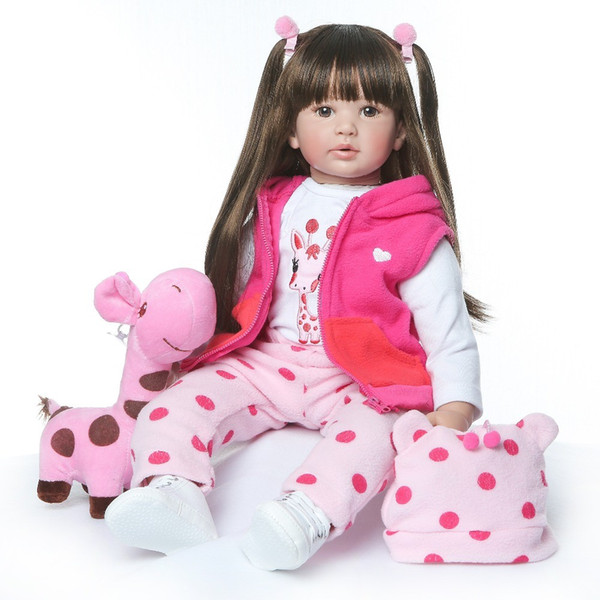 Boneca Reborn 23inch Soft Silicone Vinyl Doll 60cm Soft Silicone Reborn Baby Doll Newborn Lifelike Bebe Reborn Dolls