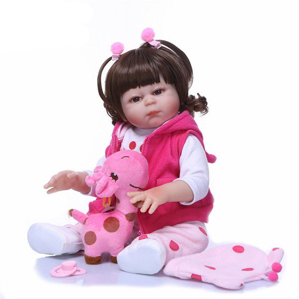 Real 48CM Full Body SIlicone Girl Reborn Babies Doll Lifelike Newborn Princess Bebe Girl Doll Toys Playmate for Children