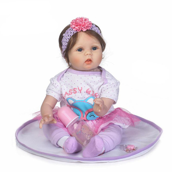 Reborn Baby With High Quailty Fiber Hair And Soft Real Touch Cloth Body Very Cute Clothes Doll Toys For Children