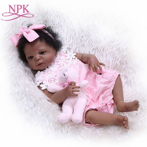 NPK 55cm Full Silicone Body Reborn Baby Doll Toy Like Real 22inch Newborn Girl Princess Babies Doll Bathe Toy Kid Gift on Xmas