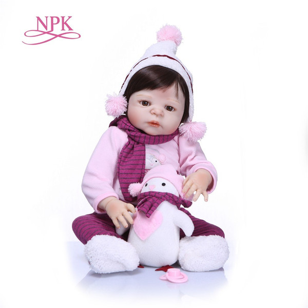 57CM Lifelike Reborn Baby Dolls White Skin Babies Doll Full Vinyl Body Fashion Dolls Bebe Reborn Menina For bebe Toy Gifts