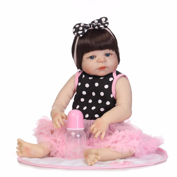 19inch 46cm bebe reborn girl Full Body Silicone menina de reborn babies Doll Newborn Toys Baby Brinquedos Gift Birthday Toy