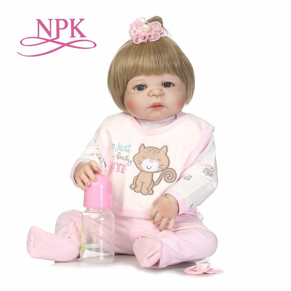 55cm full body Silicone reborn Baby Doll Girl Newbron Lifelike Baby-Reborn Princess Doll Christmas Gift for girl pink