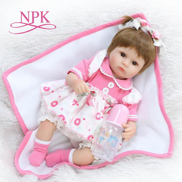 40cm Realistic reborn doll soft silicone newborn baby doll with wig playing toys for kids Christmas sweet baby