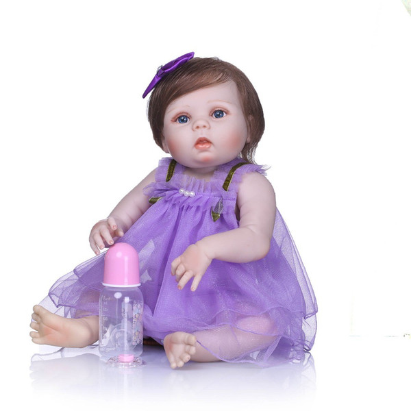 Full Body Silicone Vinyl Babies Reborn Dolls Realistic Alive 23 inch New Born Baby bebe Bonecas Rebron Gift Toys for Girls