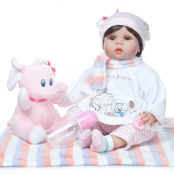 55cm Realistic Reborn Baby Doll Soft Silicone Stuffed Lifelike Baby Doll Toy Ethnic Doll For Kids Birthday Christmas Gifts