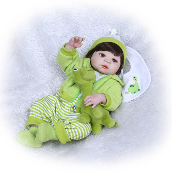 55cm Full Body Silicone Reborn Girl Baby Doll Toys Lifelike Baby Reborn Dolls child brithday Gift Bebe Alive Reborn Bonecas