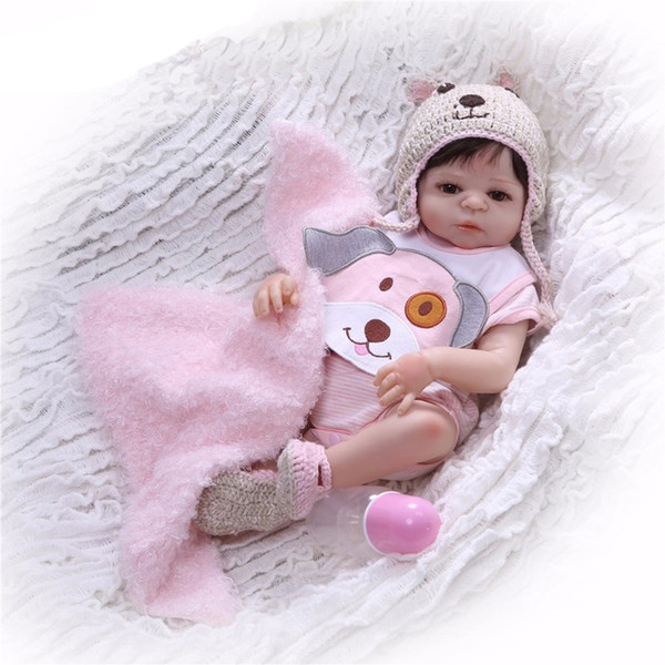 19inch 46cm Adorable Reborn Doll Handmade Full Silicone Bebe Reborn Boy Doll Boneca Fashion Baby Dolls For Girls Xmas Gifts