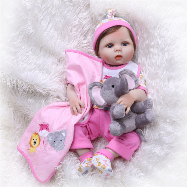 22'' Silicone Reborn Baby Doll Bonecas Baby Reborn Realistic Full Body Vinyl Bebe Doll Reborn For Girl Gifts Toys