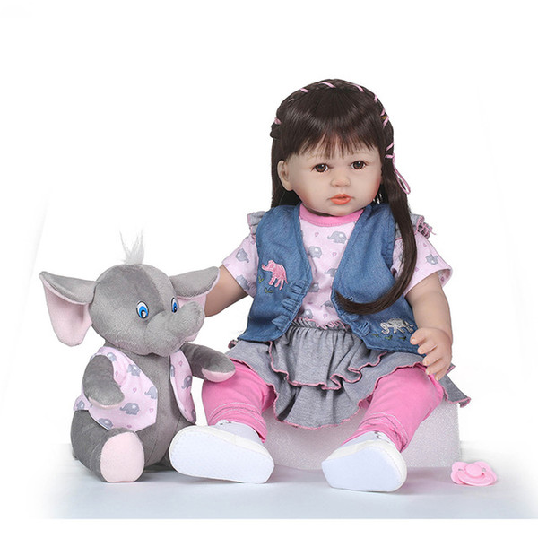 High-End Vinyl Silicone Reborn Baby Doll Toy Newborn Girl Babies Princess Doll Birthday Holiday Gift Bedtime Play House Toy