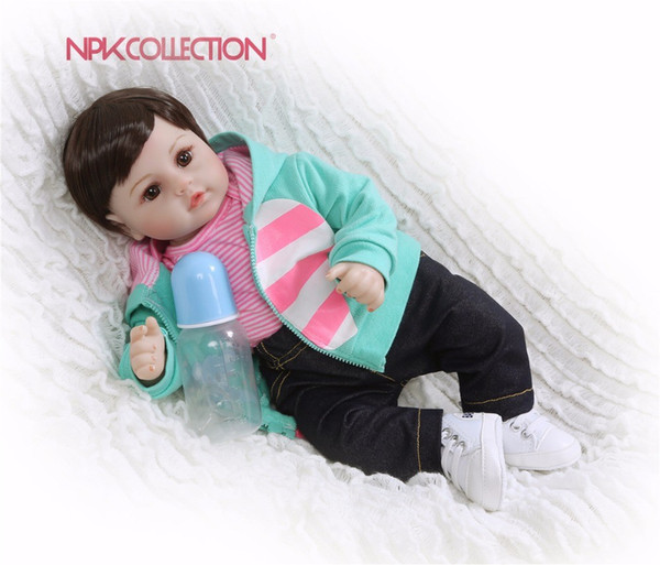 19inches New arrival reborn doll Silicone vinyl Lifelike toddler Baby boneca reborn hot toys playmate for children birthday