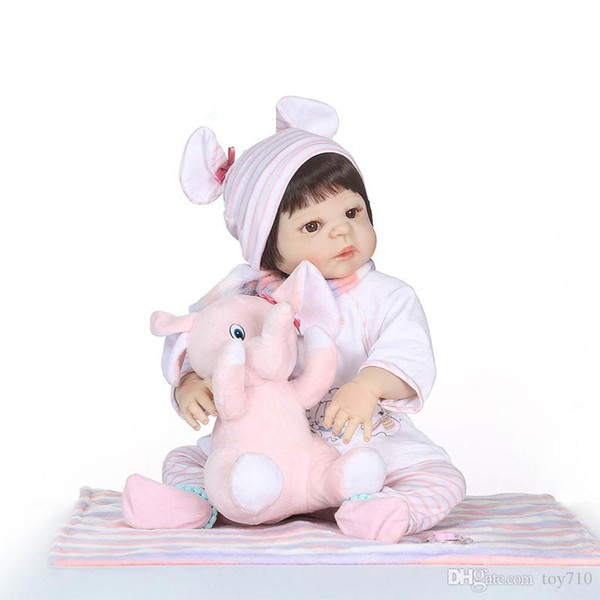 55CM Soft Silicone Reborn Baby Doll Girl Toys Lifelike Babies Boneca Full VInyl Fashion Dolls Bebe Reborn Menina Kids Toys