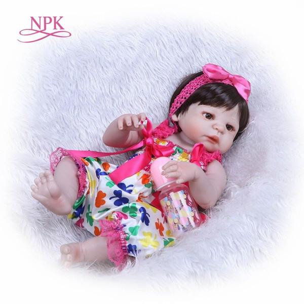 46CM Silicone Reborn Baby Dolls Cute Bebe Doll Clothes Lovely Bebe Reborn Menina 19inch Hot Birthday Gift For Children