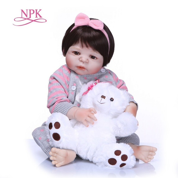 Lifelike Silicone Reborn Baby Menina Alive 23'' Newborn Baby Dolls Full Vinyl Body Kid Brinquedos Bathe Toys Gifts