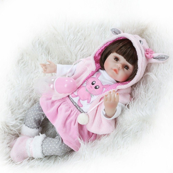 47CM Silicone Reborn Baby Dolls Baby Alive New Realistic Boneca Bebe Lifelike Real Girl Doll lol doll Birthday Christmas