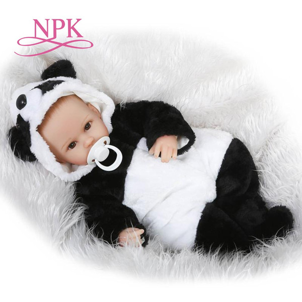 lifelike reborn baby doll vinyl vinyl silicone soft real touch 40cm cotton body panda newborn girls doll kids Birthday gifts