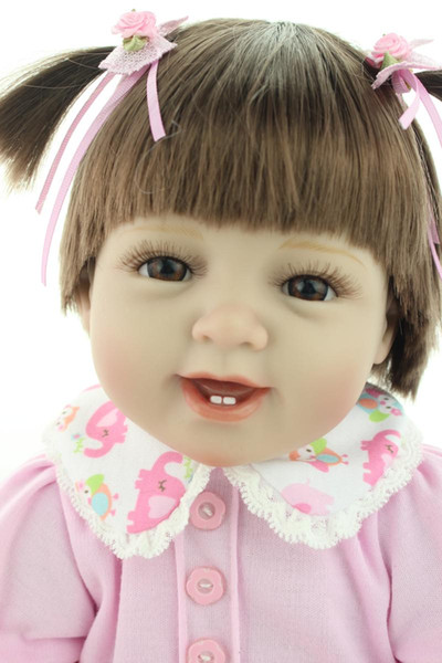 22 Inch Silicone Smiling Reborn Babies Doll Handmade Newborn Girl Doll Looking Real Baby Reborns Kids Birthday Xmas Gift