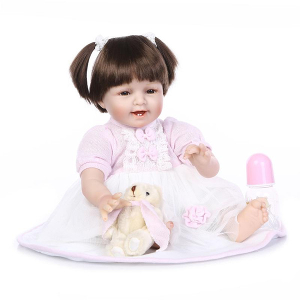 22 Inch Lifelike Reborn Babyl Dolls Real Lifelike Newborn Dolls soft Silicone Princess Girl Kids Birthday Xmas Gift