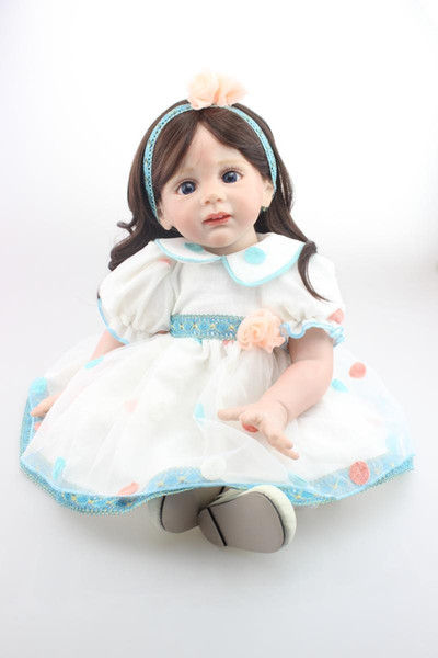 24 Inch Silicone Newborn Baby Toys Collectible Reborn Baby Girl Doll Lifelike Doll Reborn Babies Handmade Christmas Gift