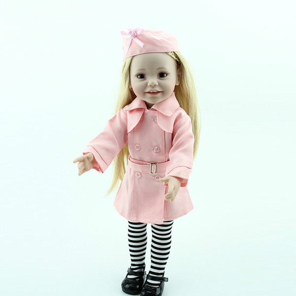 18 inch Handmade Full Vinyl American Girl Fashion Reborn Toys Chilldren Birthday Gift Valentine's Day Dolls Blond