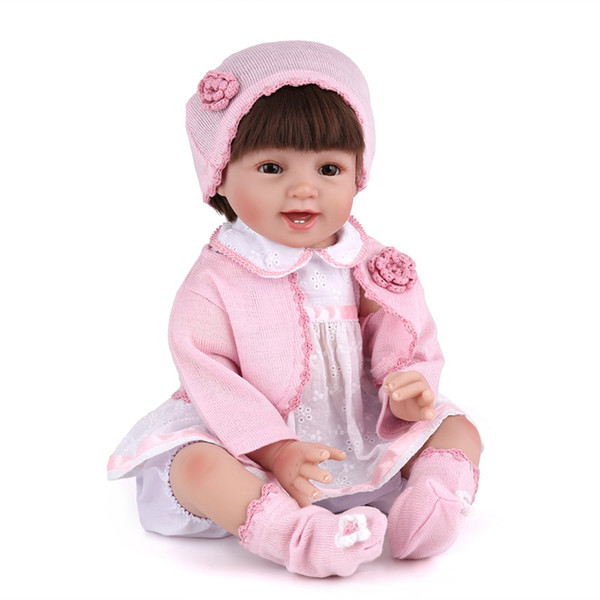 22Inches Soft Silicone Vinyl Reborn Baby doll Cloth Body New Born Baby Doll Toy Christmas Birthday Gift