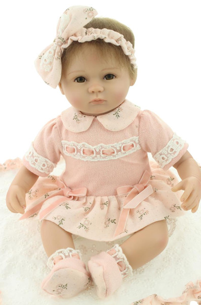 Collection 17 Inch Doll Reborns Soft Silicone Newborn Boy Dolls Children Birthday And Christmas Gift 