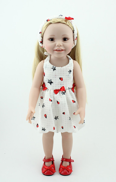 45 cm/18 Inch American Girl Doll Handmade Soft Plastic Reborn Baby Toys Girl Dolls for Kid's Gifts