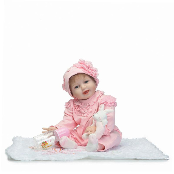 22 Inch 55CM Reborn Baby Silicone Vinyl Dolls Handmade Realistic Lovely Baby Gift