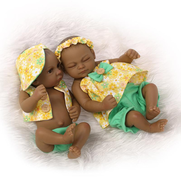 10 Inch American Doll Realistic Fashion Full Silicone Reborn Baby Doll Gift for Baby Christmas and Birthday