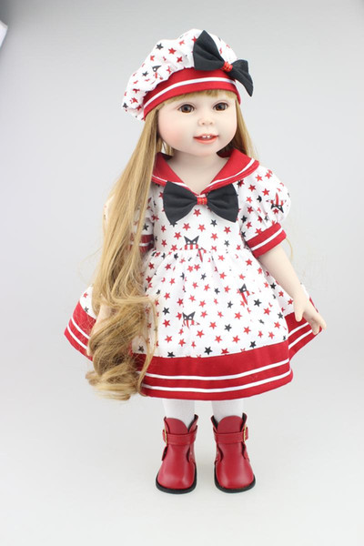 Fashion Girl American Doll Realistic Full Silicone Vinyl Reborn Baby Doll for Girl Christmas and Birthday Gift