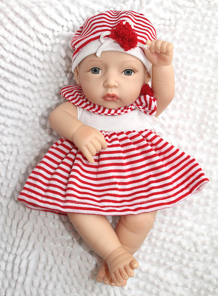 10Inch Realistic Soft Silicone Vinyl Reborn Baby Doll Finished Fashion Doll Toy Christmas And Birthday Gift