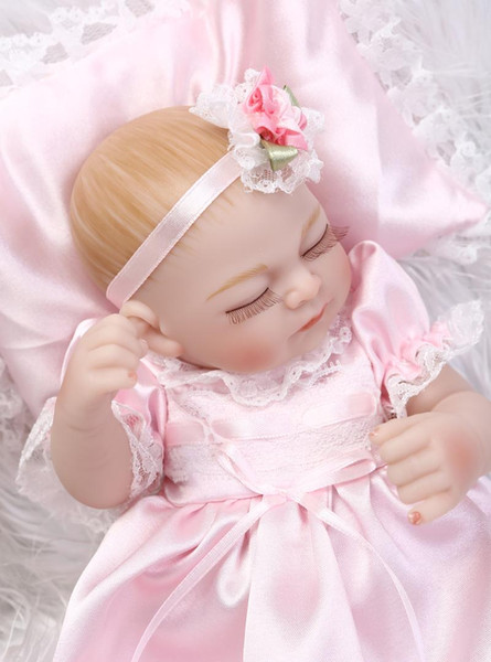 Little Peanut 10 Inch Baby Doll Reborn Girl Body Full Silicone Vinyl Princess Babies With Sleeping Eyes Kids Sleeping Toy