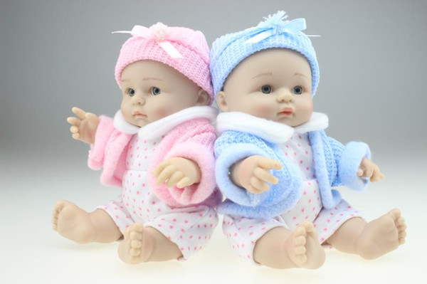 8Inch Fashion Full Silicone Reborn Baby Doll Collection Mini Newborn Baby Doll Gift for Baby Christmas and Birthday