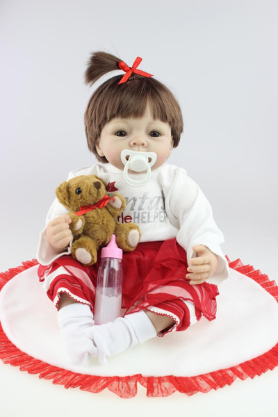 Soft Silicone 22 Inch NPK Collection Doll Handmade Reborn Babies Lifelike Newborn Dolls With Sweet Clothes Kids Birthday Gift